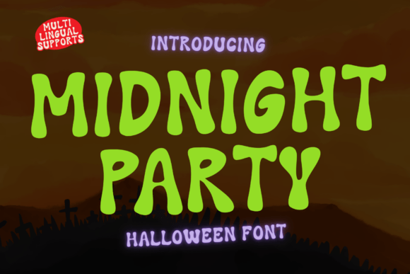 Midnight Party Font for Halloween Crafting and More